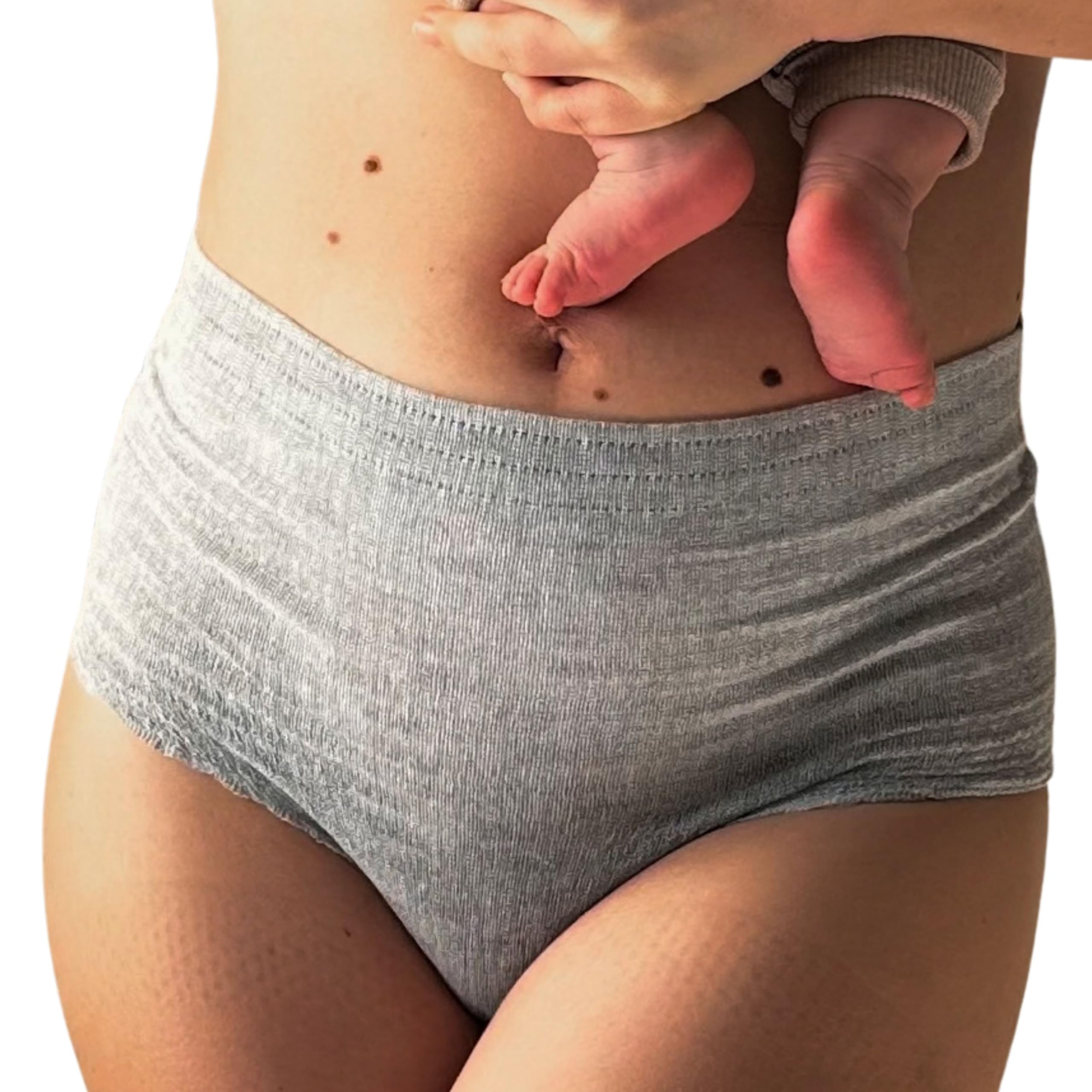 Lansinoh Post Birth Underwear 4 Pack - Soft Breathable Pants One Size Grey | Hig
