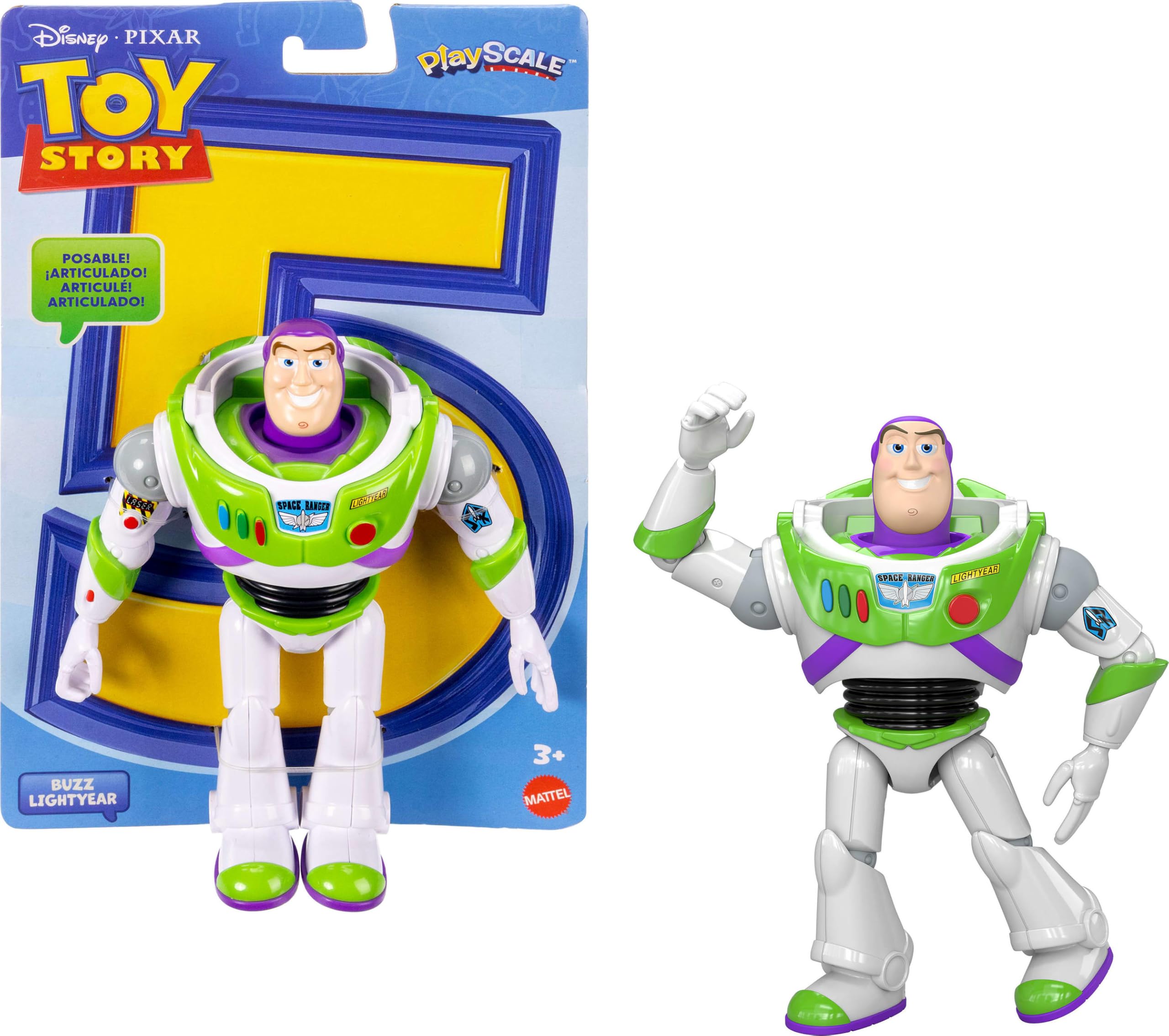 ​Mattel Disney and Pixar Toy Story 5 Buzz Lightyear Action Figure | 7-inch Plays