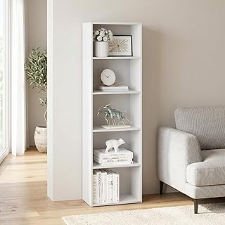 Furinno LUDER 5 Cube Bookcase with Open Shelves, 24 x 40.5 x 52 cm, for Living Room, Bedroom, Home Office, Simple White