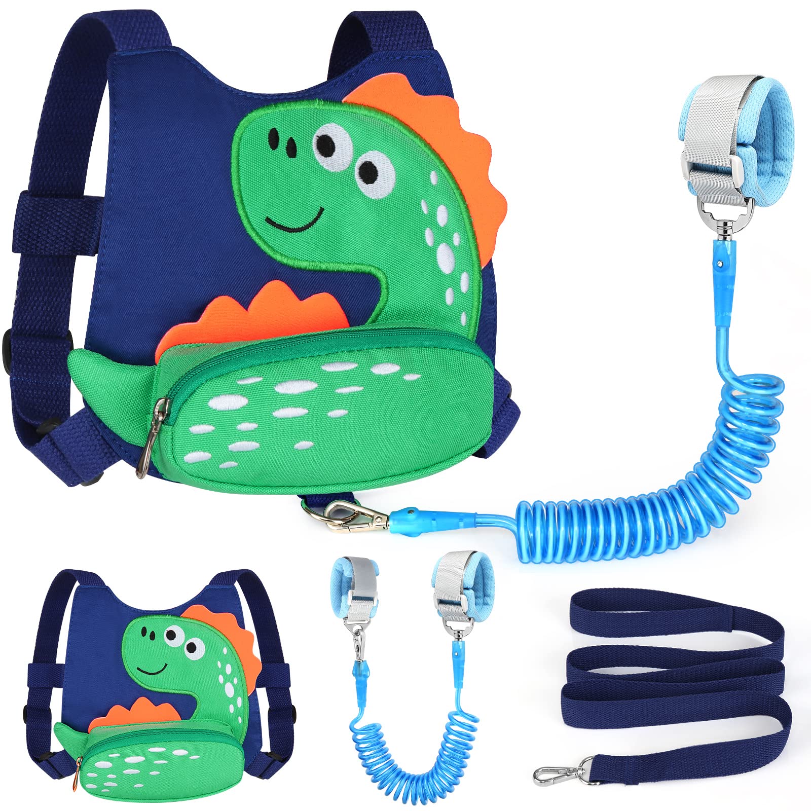 Toddler Harness Leash with Anti Lost Wrist Link, Accmor Cute Dinosaur Kids Harne