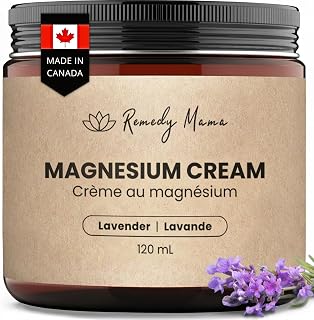 Magnesium Cream for Daily Comfort – with Hemp Seed Oil, Jojoba Oil, Mango & Shea Butter – Magnesium Oil Spray Alternative – Gentle & Skin-Friendly – Lavender – 120ml Glass Jar – Made in Canada