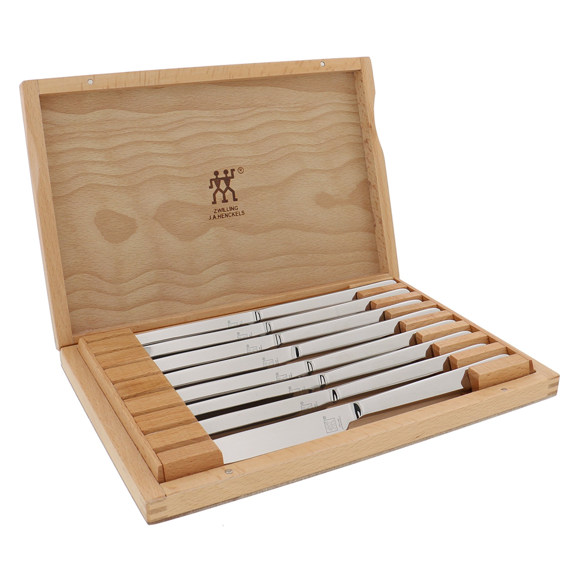 Zwilling Ultra-Sharp Steak Knives Set of 8 with Wood Gift Box | Slice Through St