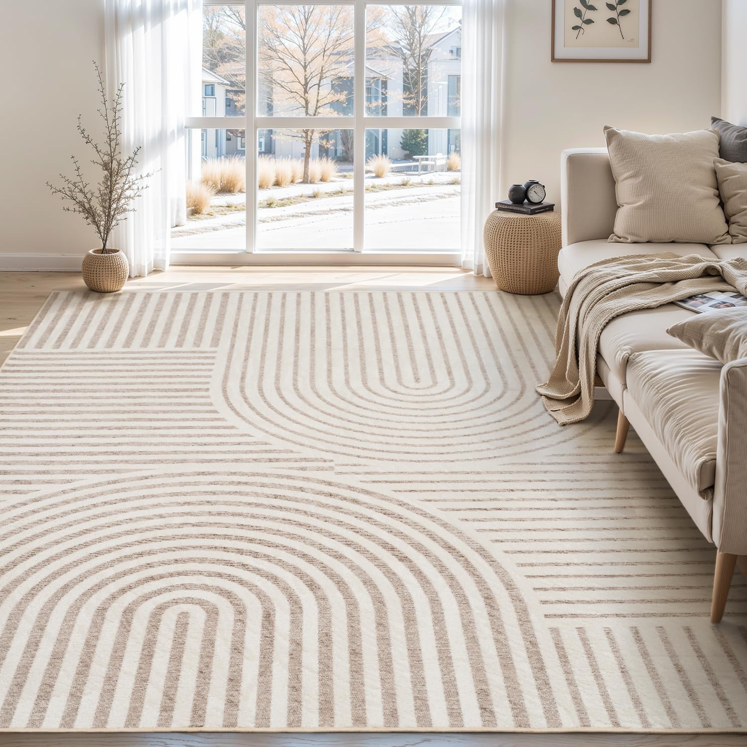 Area Rug 5x7 Rugs for Living Room Non Slip Soft Carpet Boho Machine Washable Rug