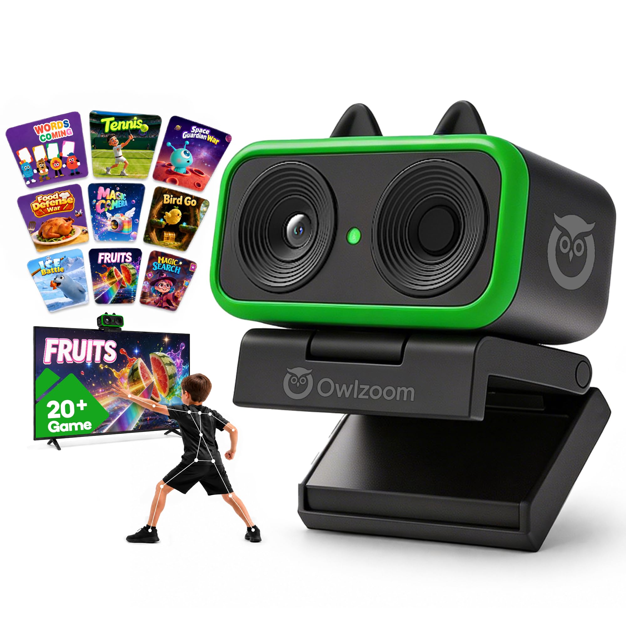 Owlzoom Motion Video Gaming Console, Active Play System for Kids Ages 3-7 | 20+ 