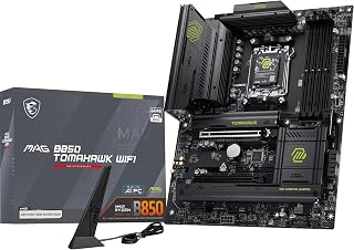 MSI MAG B850 TOMAHAWK WIFI Motherboard, ATX - Ryzen 9000/8000/7000, AM5 | For AMD Ryzen 9000/8000/7000, VRM 80A SPS, DDR5 Memory Boost 8200+MT/s (OC), PCIe 5.0 x16, M.2 Gen5, Wi-Fi 7, 5G LAN