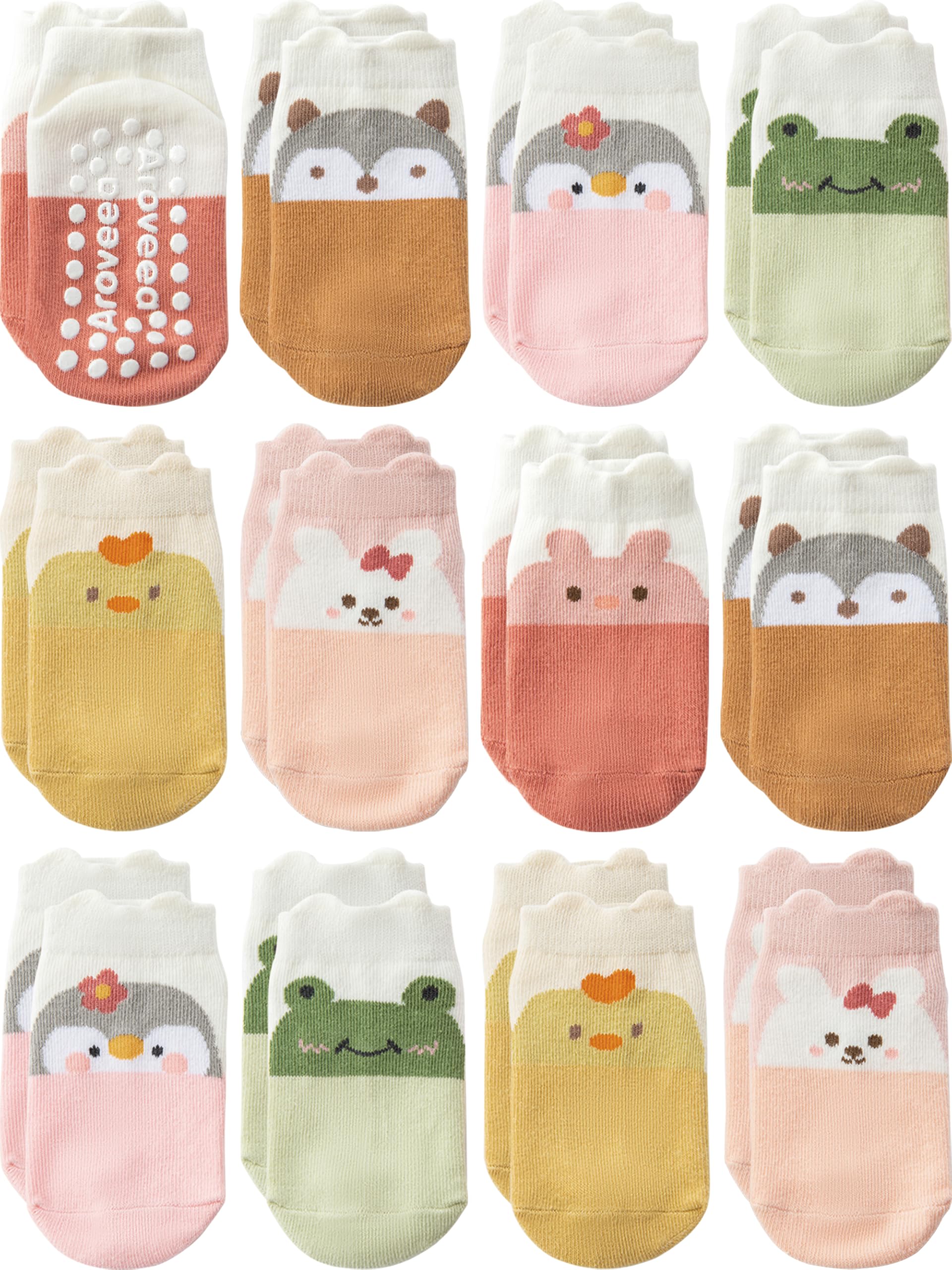 Baby Toddler Socks Grip Non Slip Boys Girls Kids Cotton 12 Pack Ankle Socks | Pr