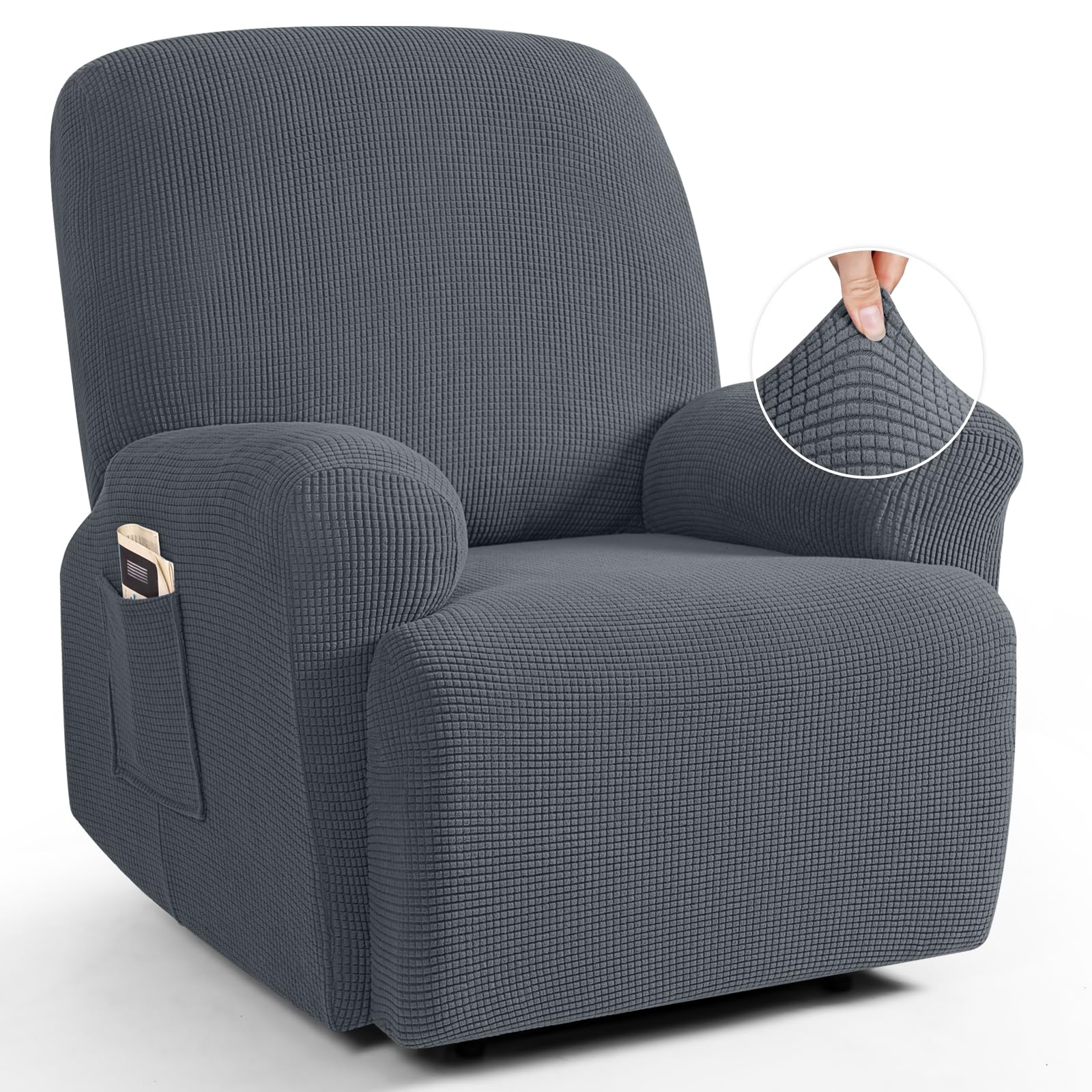 TAOCOCO Recliner Cover 4-Pieces, Recliner Stretch Sofa Slipcover Recliner Cover 