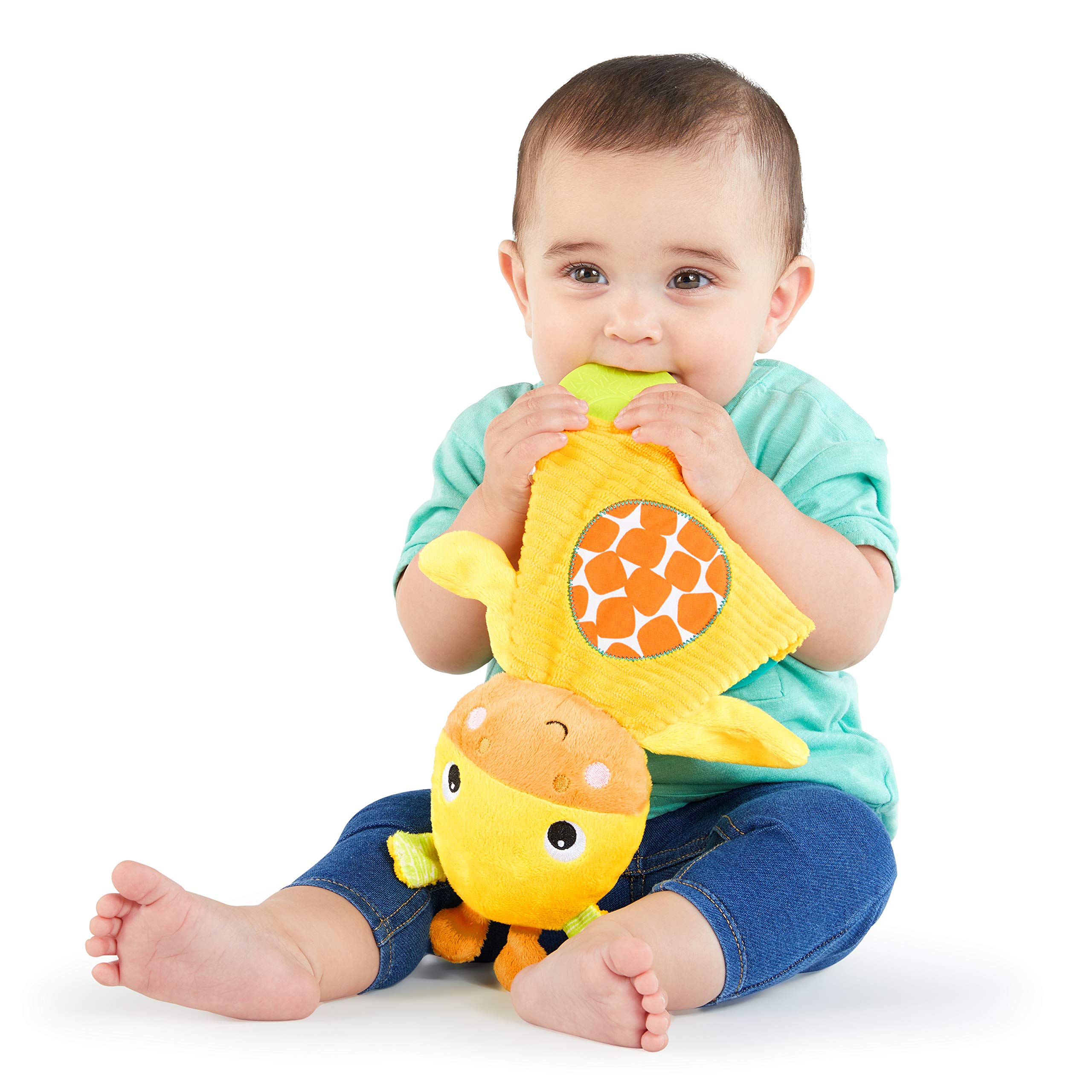 Bright Starts Snuggle & Teethe BPA-Free Crinkle Teething Plush Baby Toy - Giraff