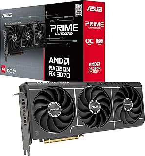 ASUS Prime Radeon RX 9070 EVO 16GB GDDR6 OC Edition Gaming Graphics Card | PCIe 5.0, HDMI/DP 2.1, 2.5-slot, Axial-tech Fans, Dual-ball Fan Bearings, Dual BIOS, ASUS GPU Guard
