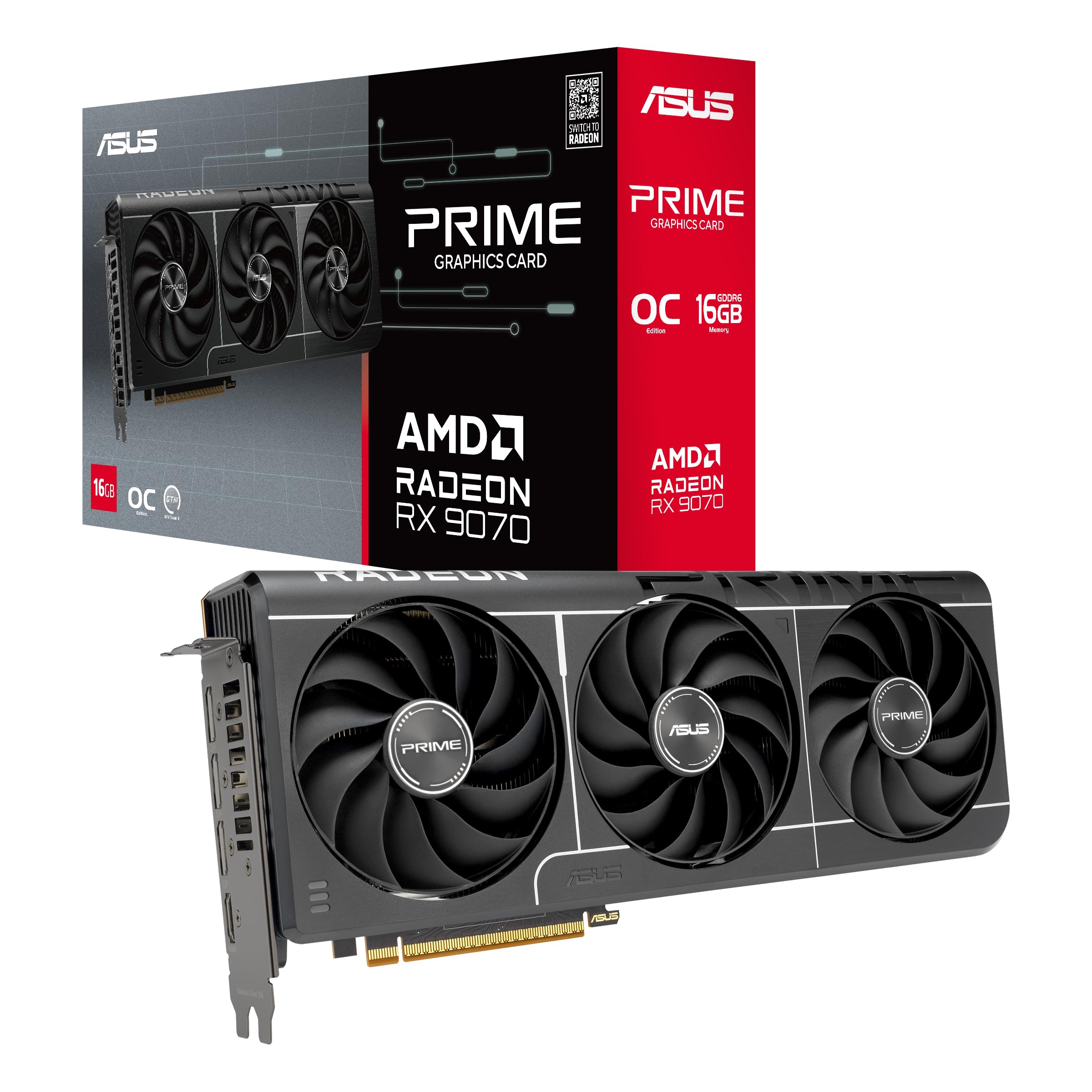 ASUS Prime Radeon RX 9070 EVO 16GB GDDR6 OC Edition Gaming Graphics Card | PCIe 