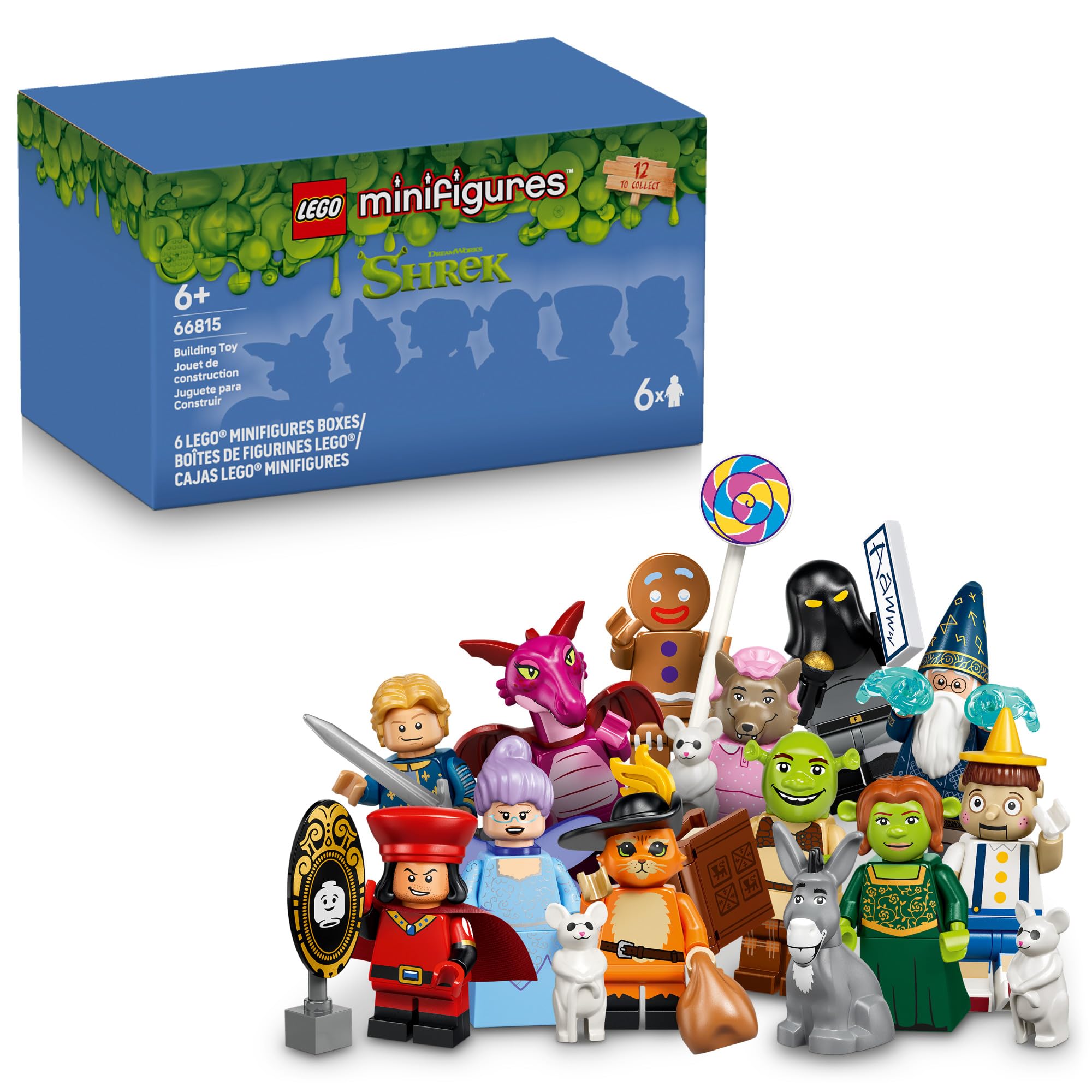 LEGO Minifigures Shrek Series 6-Pack 66815 | Mystery Box Set, 6 Collectible Shre