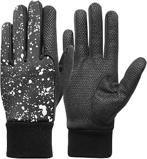 FINGER TEN Men's Winter Golf Gloves Left and Right Hand | 1 Pair Black Glove with Ball Marker or Warm Grip, Windproof Waterproof Protection for Cold Weather, Size S M ML L XL