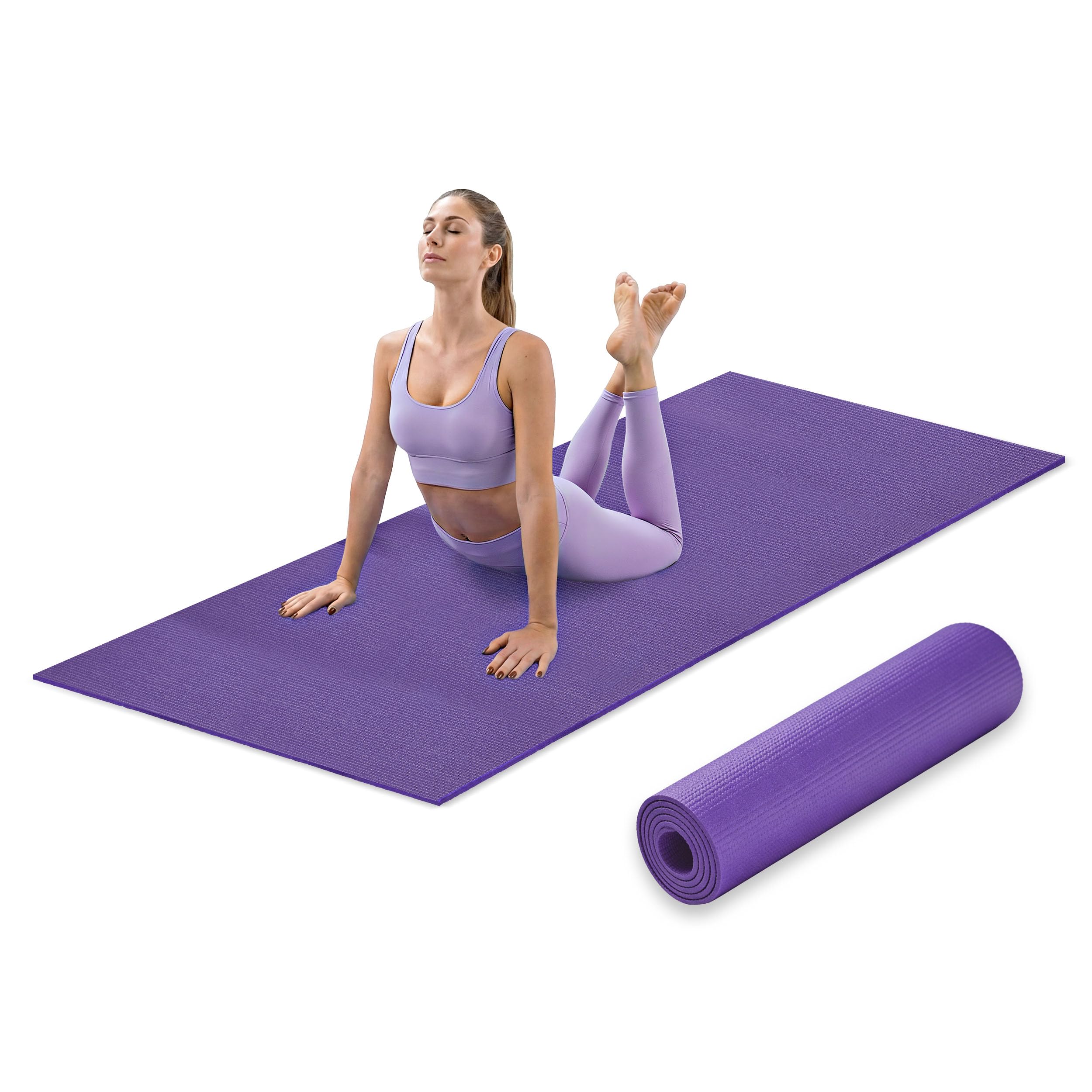 Sunny Health & Fitness Exercise Yoga Mats -Non-Slip Support for Home & Gym