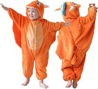 LOLANTA Unisex Rainbow Unicorn Dinosaur Dragon Baby Costume Plush One Piece Hooded Toddler