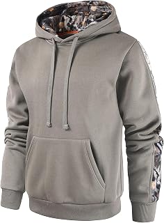 Leidowei Men's Camo Outfitter Fleece Hoodie Pullover Long Sleeve Casual Sweatshirt with Pocket