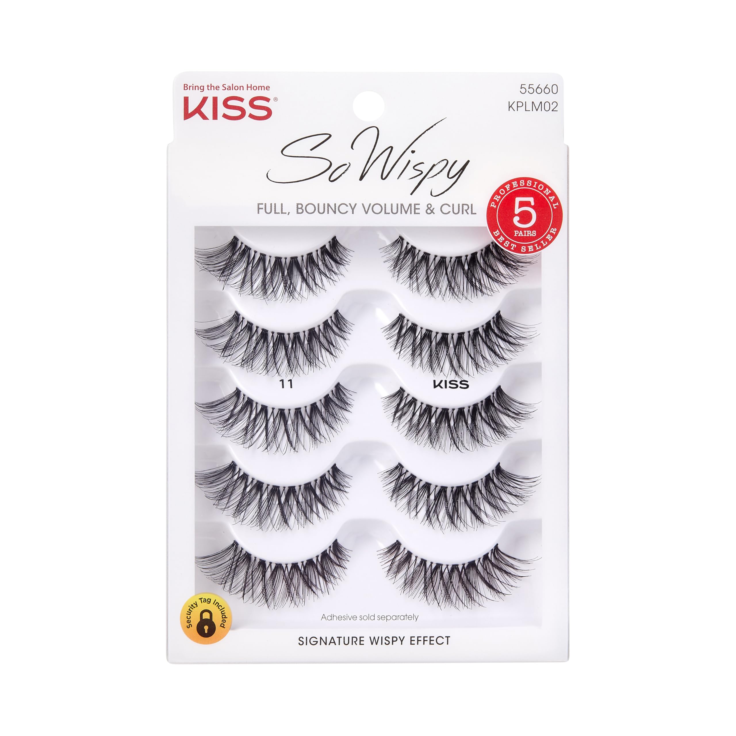 Kiss So Wispy, False Eyelashes, '', 12mm, Includes 5 Pairs Of Lashes, Easy to Ap