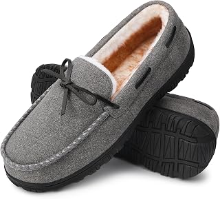 MIXIN Mens Moccasins Slippers Memory Foam House Shoes