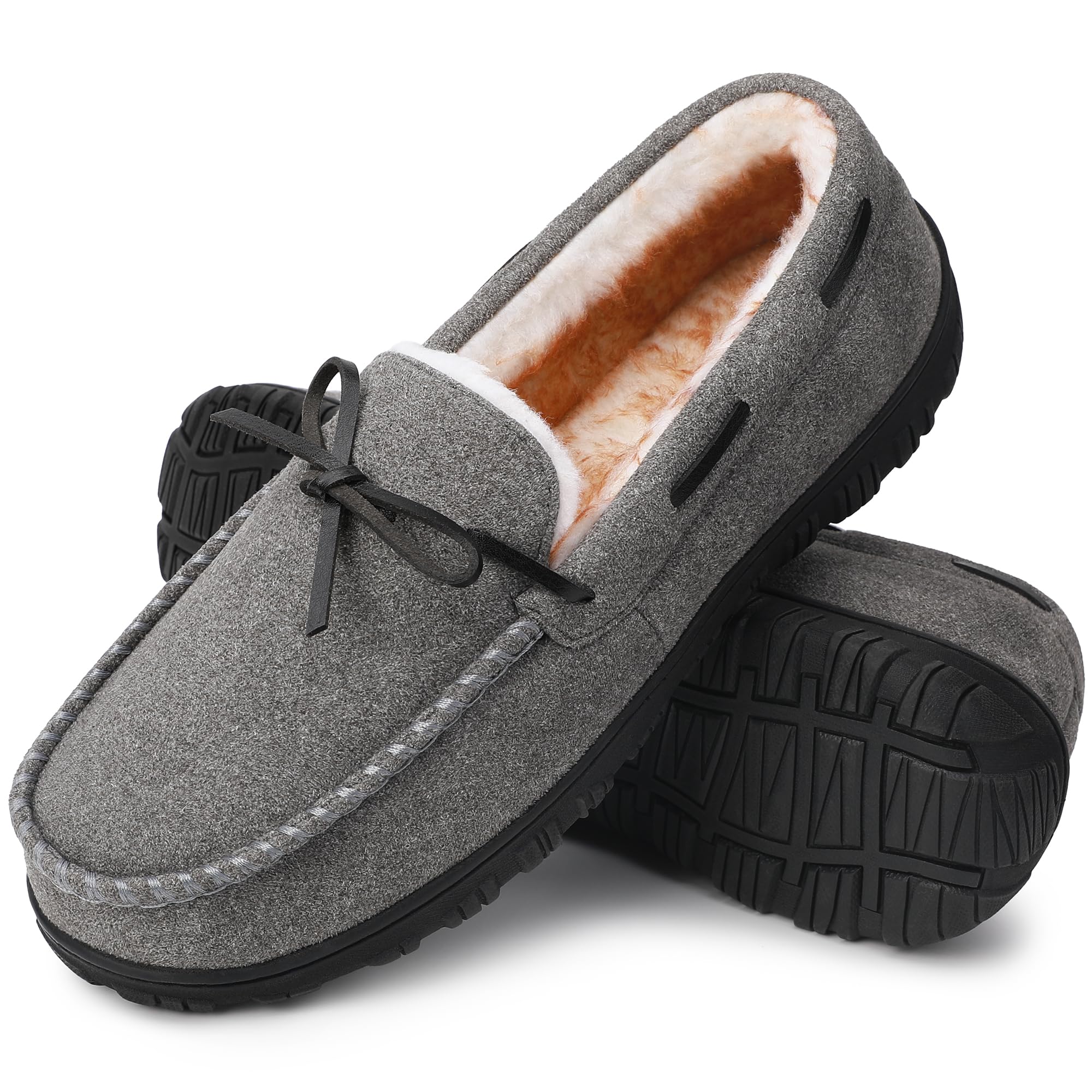 MIXIN Mens Moccasins Slippers Memory Foam House Shoes