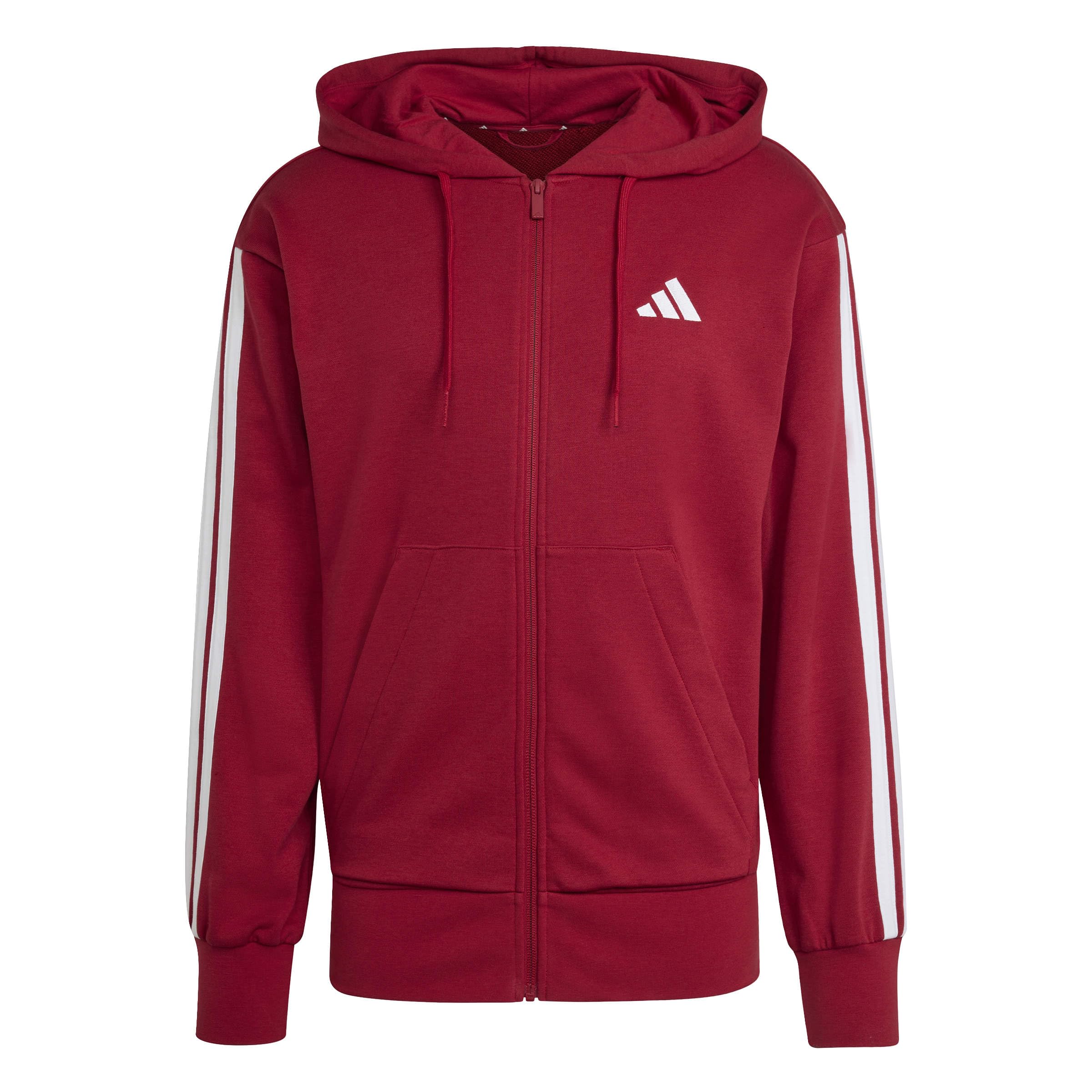 adidas Men's Essential Three Stripes French Terry Fullzip Hoodie