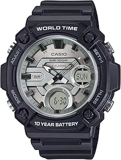 Casio AEQ-120W Series | 10-Year Battery | World Time | Daily Alarm | Countdown Timer | Analog-Digital Watch