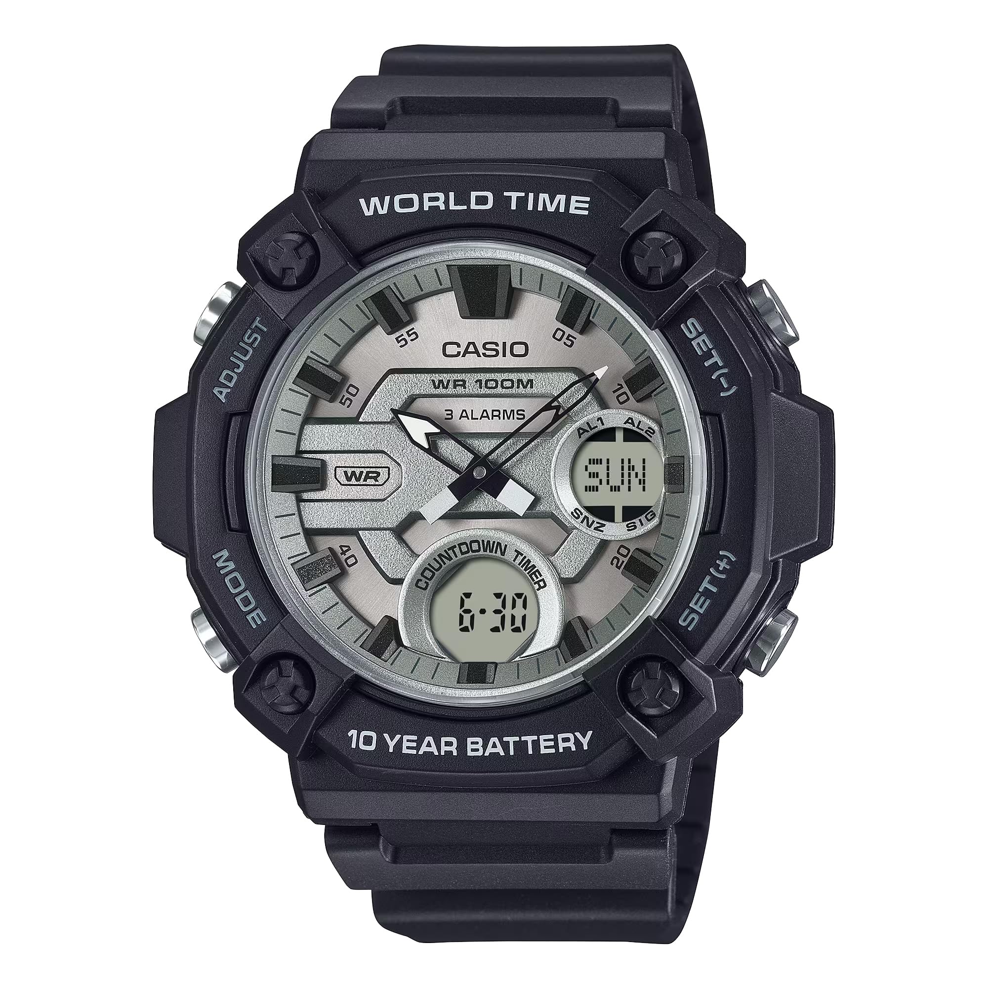 Casio AEQ-120W Series | 10-Year Battery | World Time | Daily Alarm | Countdown T
