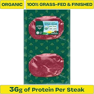 Verde Farms, Beef Sirloin Steaks, Organic, Grass-Fed | 0.75 lbs |Pack of 2