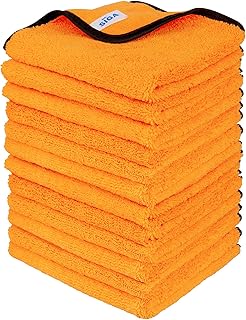 MR.SIGA Professional Microfiber Towels for Cars, Scratch Free, 12 Pack | Dual-sided car washing and detailing towels, gold, 40 x 60 cm(15.7 x 23.6 inch)