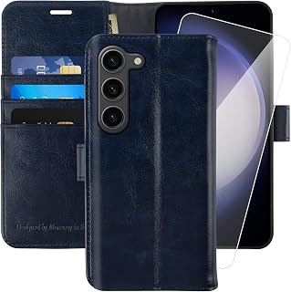 MONASAY Wallet Case for Samsung S23+ Plus with 3 Card Holders - Blue