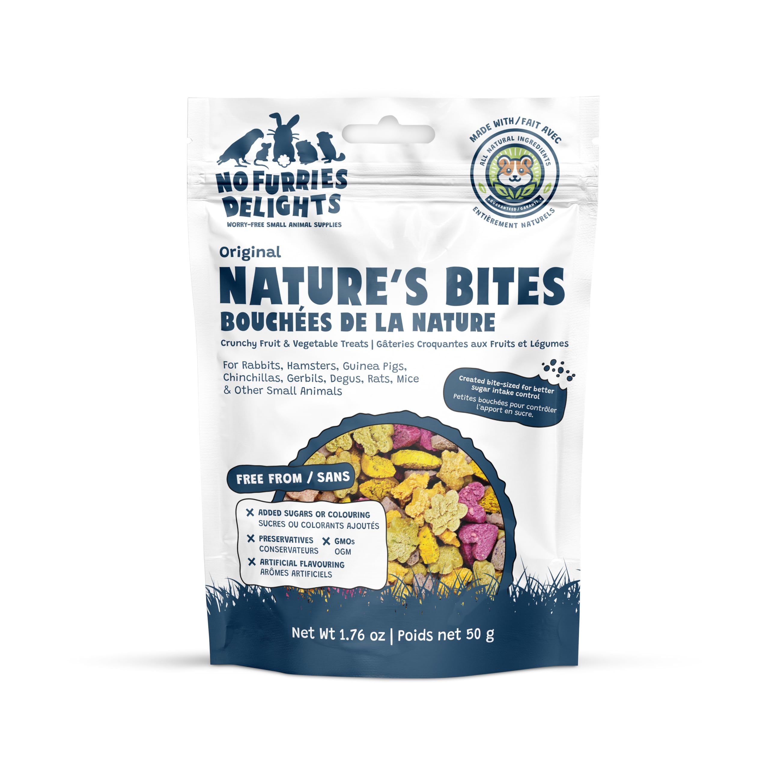 No Furries Delights Treats, 100% All Natural Mini Bites for Rabbit Hamster Guine