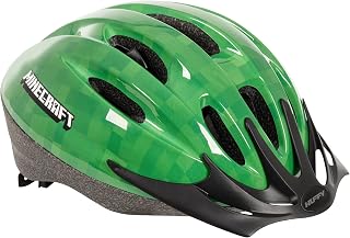 Minecraft Kids Bike Helmet - Official Creeper Design Adjustable Safety Helmet for Boys & Girls Aged 3+ Lightweight Protection for 50–54cm Head Size by Huffy