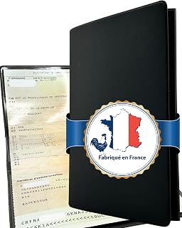 Ugozen 3-Part Grey Card Holder - Made in France - Protective Pouch for Car Papers