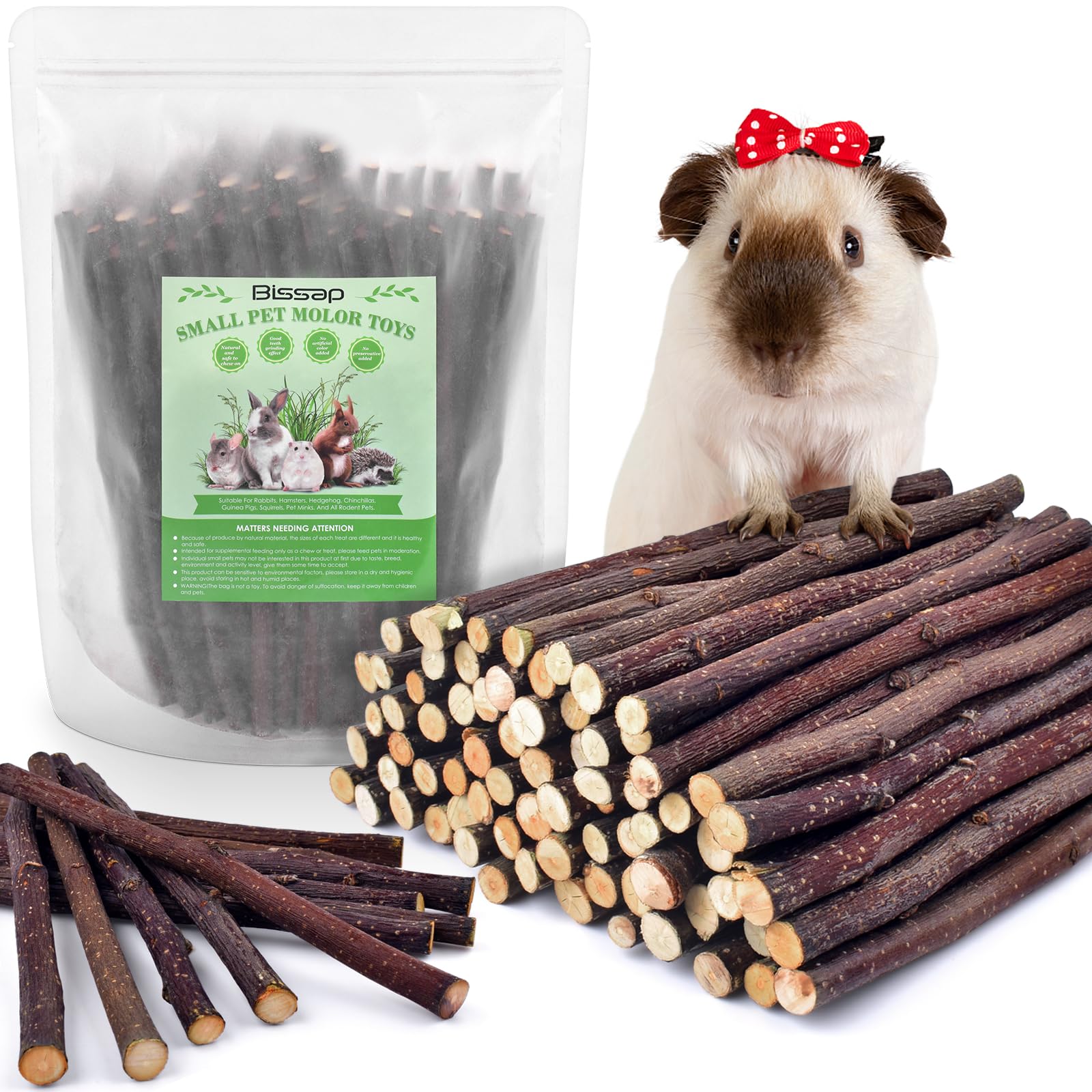 Bissap 460g/1lb Apple Sticks for Guinea Pig, Rabbits Natural Molar Chew Toys for