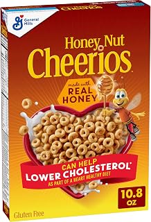Cheerios Honey Nut Breakfast Cereal, Heart Healthy, Gluten Free, 10.8 oz | Real Honey & Natural Almond Flavor, Can Help Lower Cholesterol, Excellent Source of Vitamin D, 22g Whole Grain per Serving