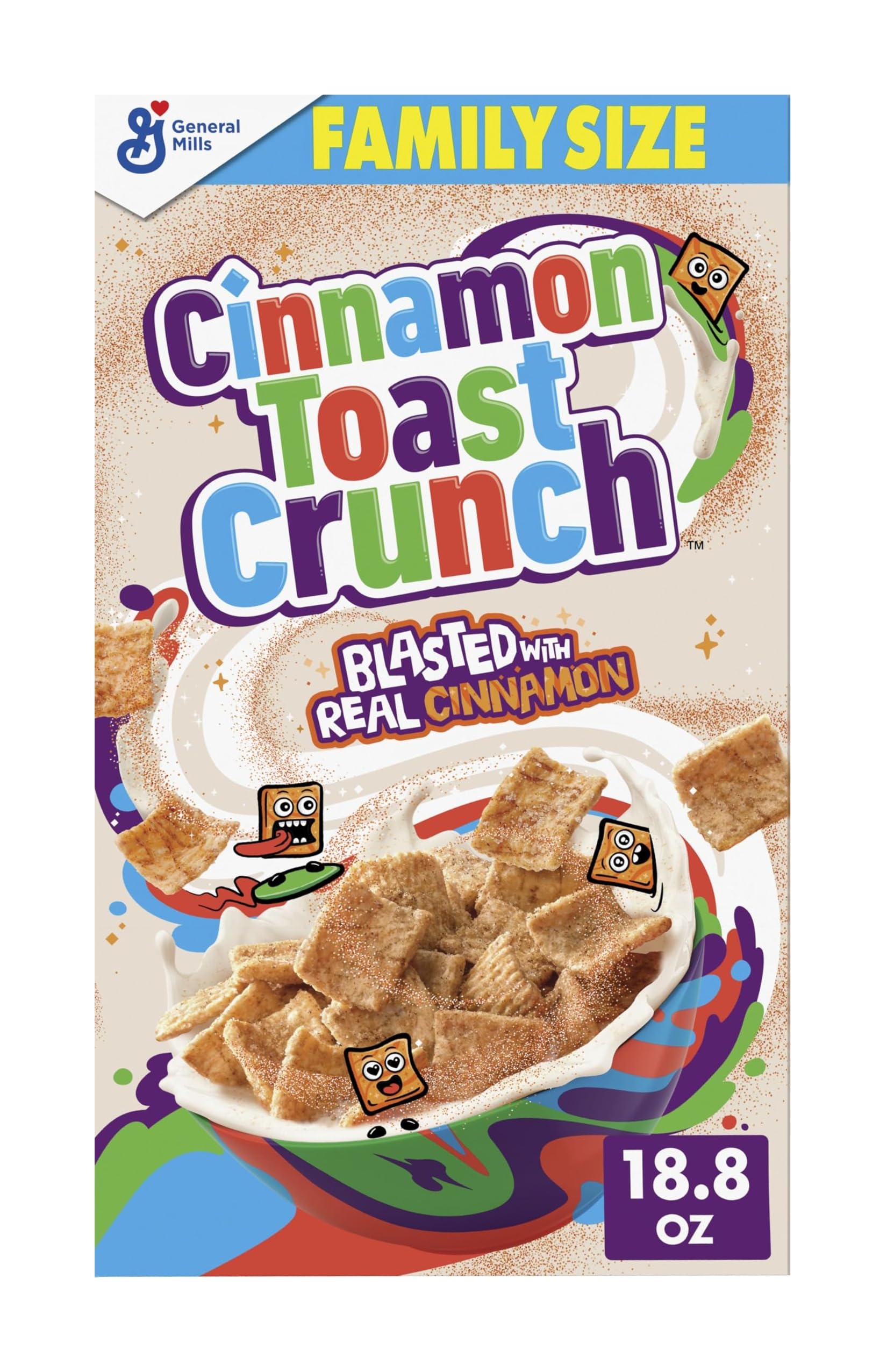 Cinnamon Toast Crunch Breakfast Cereal, Family Size, 18.8 oz | ~13 Servings, 16g