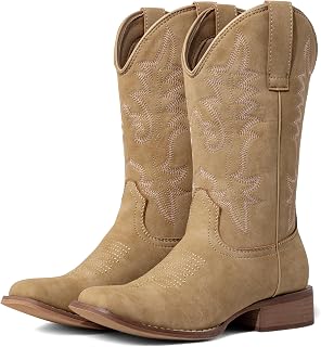 SheSole Cowboy Boots for Women Square Toe Western Boots