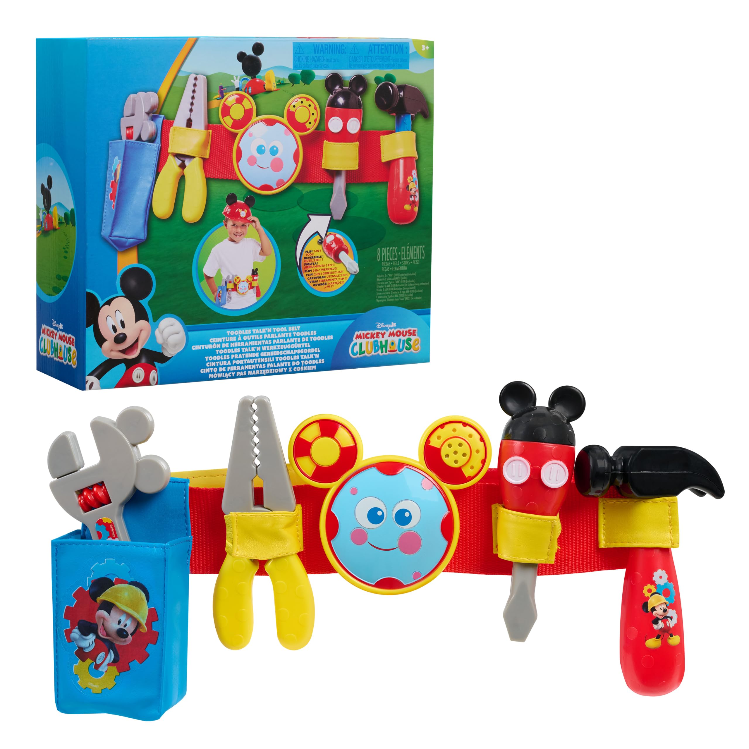 Disney Mickey Toodles Talk'n Toolbelt Kids Play Tool Accessories | Pretend Play 