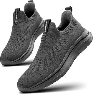 Sosenfer Slip on Men's Sneakers Breathable No Laces Comfortable Sports Shoes Lightweight Casual Sneakers Men Walking Shoes