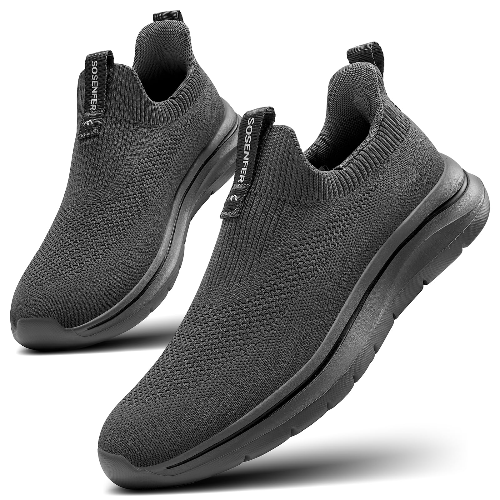 Sosenfer Slip on Men's Sneakers Breathable No Laces Comfortable Sports Shoes Lig