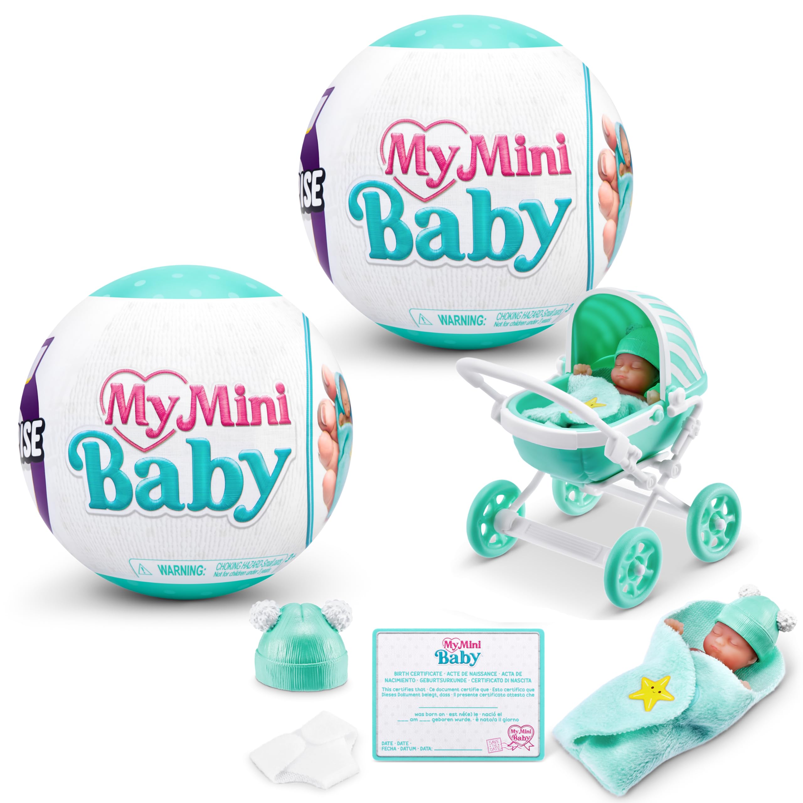 5 Surprise My Mini Baby Series 1 (2 Pack) by ZURU, Collectible Mystery Capsule, 