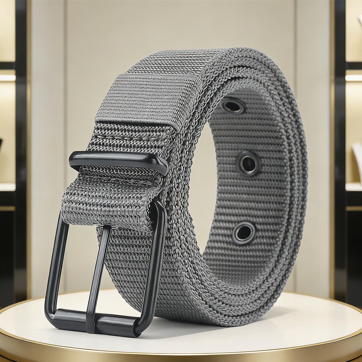 1 x Tactical Belt for Men, Tactical Belt Multi Hole Adjustable Canvas Belt for M