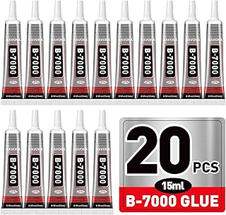 20 PCS 15ml B7000 Rhinestone Glue Clear with Precision Tip, Bedazzling Glue, Multipurpose Super Glues for Nail, Craft, Jewelry Making, Nail Art, DIY, Makeup, Shoes