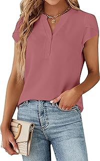 Blooming Jelly Women's Dressy Casual Tops Business Work Short Sleeve Blouse