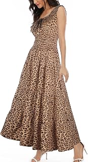Women's 2026 Summer Boho Floral Print Tiered Casual Flowy Long Maxi Dress