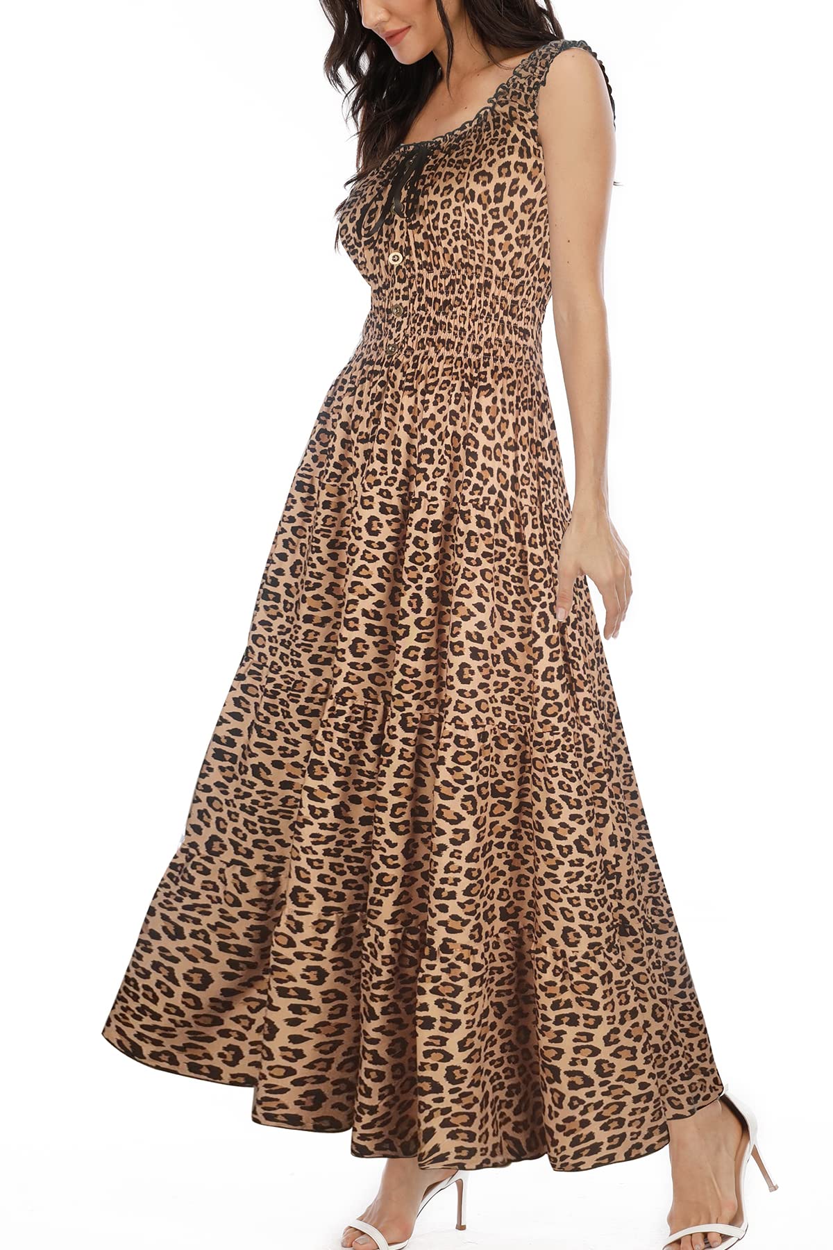 Women's 2026 Summer Boho Floral Print Tiered Casual Flowy Long Maxi Dress