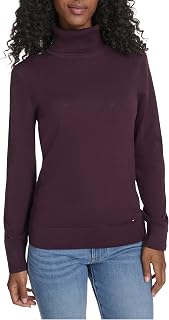 Tommy Hilfiger Adaptive Cotton Lightweight Turtleneck Sweater Pull Femme (Lot de 1)