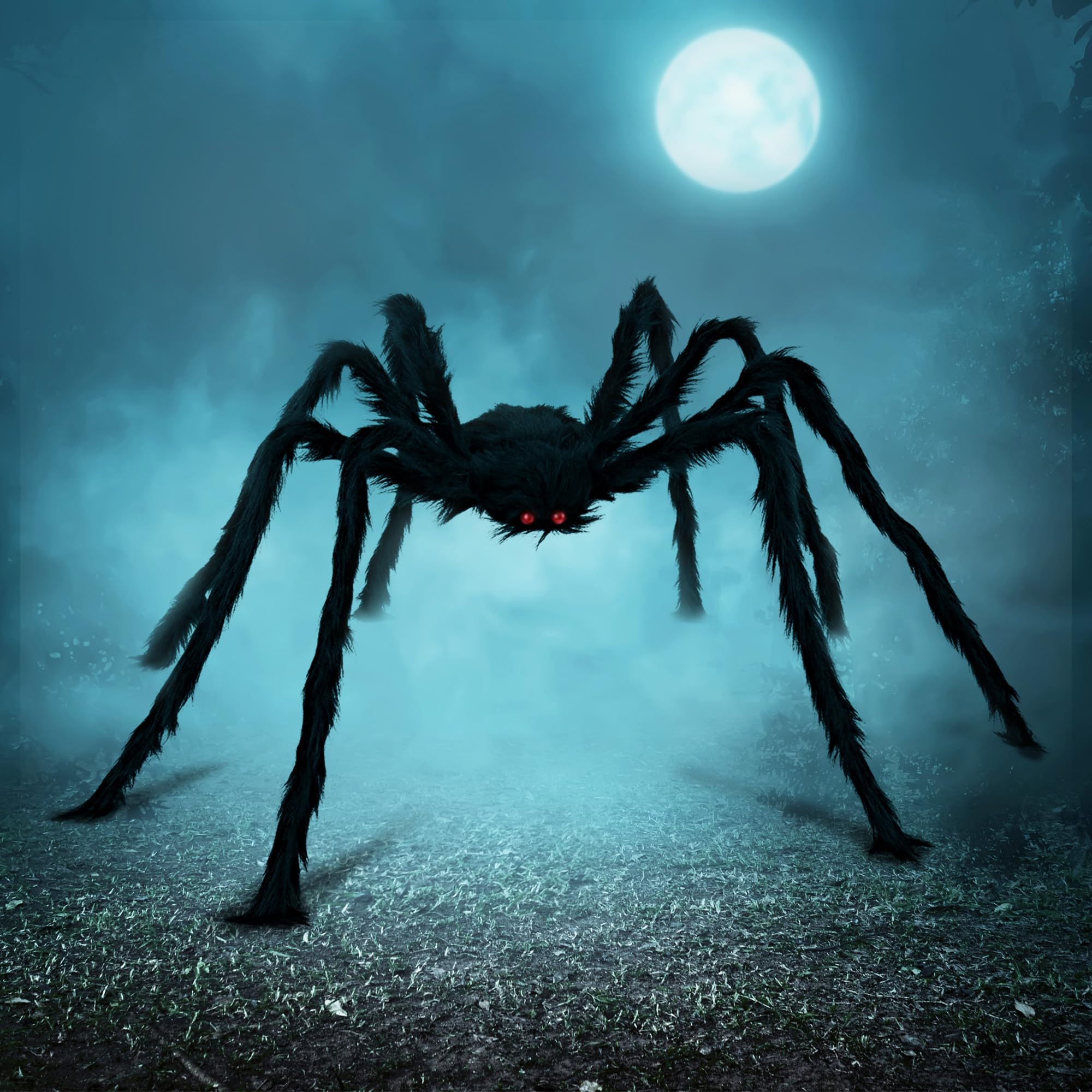 JOYIN Halloween Outdoor Decorations Giant Spider, 5 Ft Large Spider for Yard Law