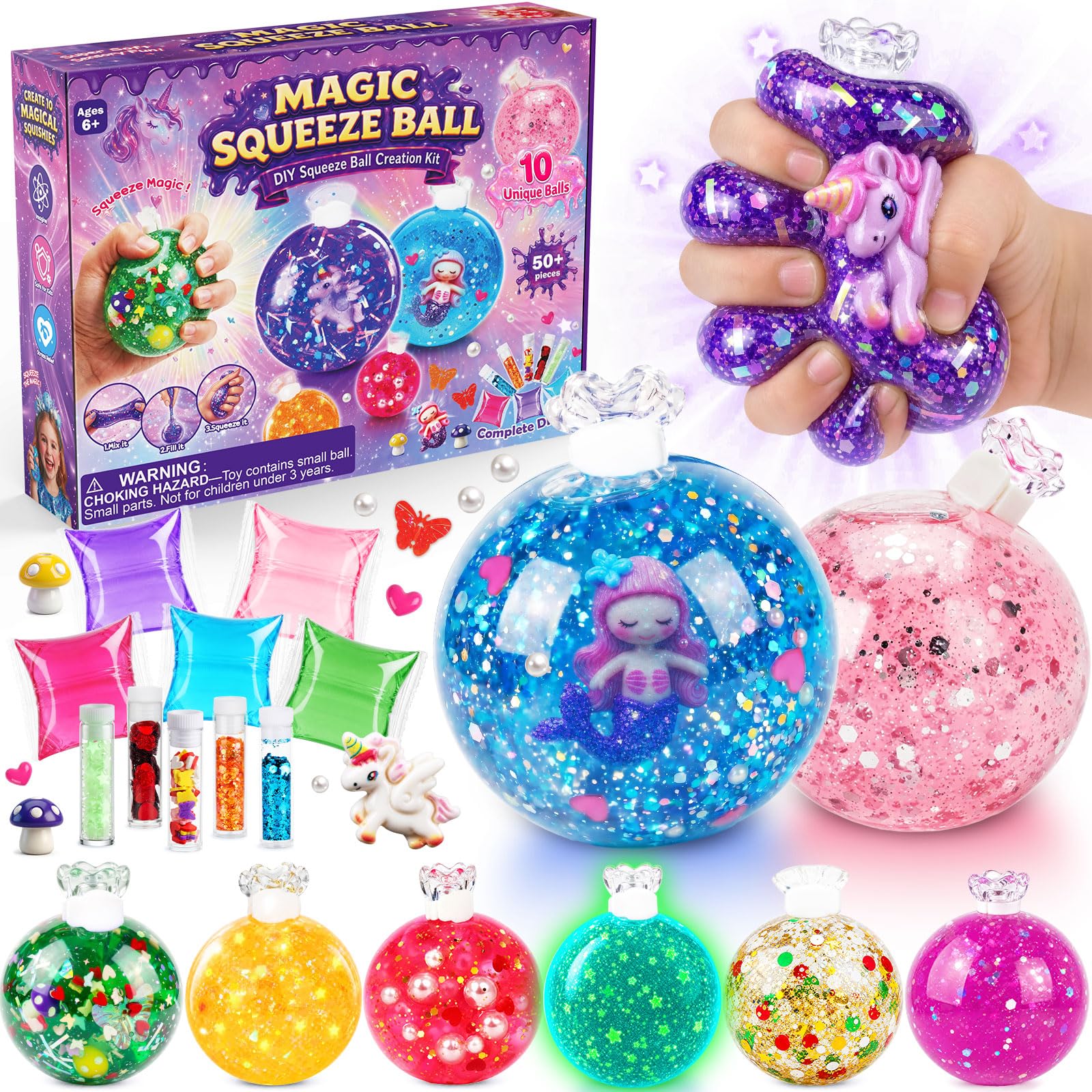 DIY Squishy Balls Making Kit for Kids 6+ - Create Magical Stress Balls | Mix Sli