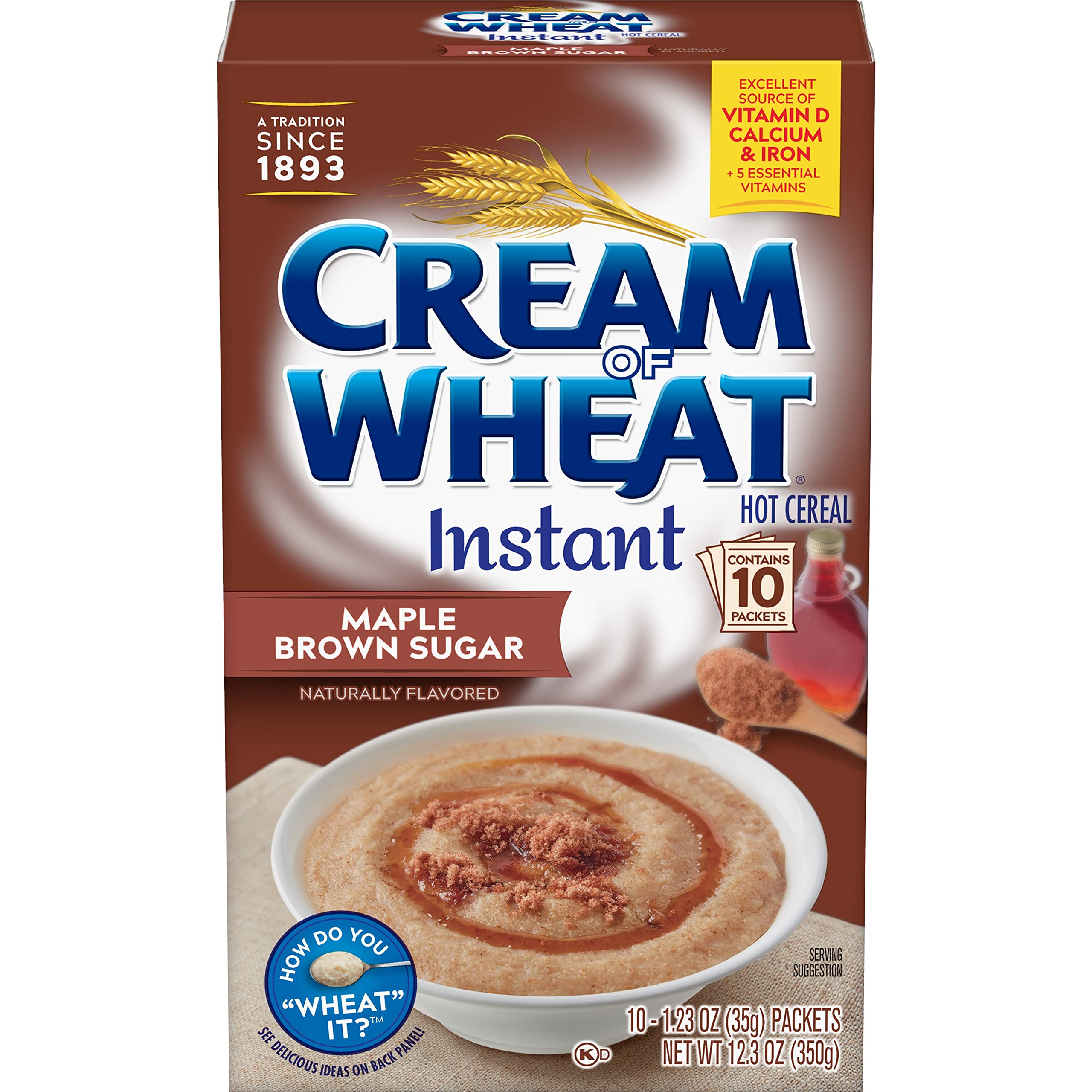 Cream of Wheat Instant Hot Cereal, Maple Brown Sugar, 1.23 Ounce, 10 Packets