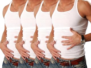 2 | 4 | 6 | Pack of 10 Cocain Brand Men's T-Shirts - Tank Top 100% Cotton - White Double RIP - Sizes 5 to 12
