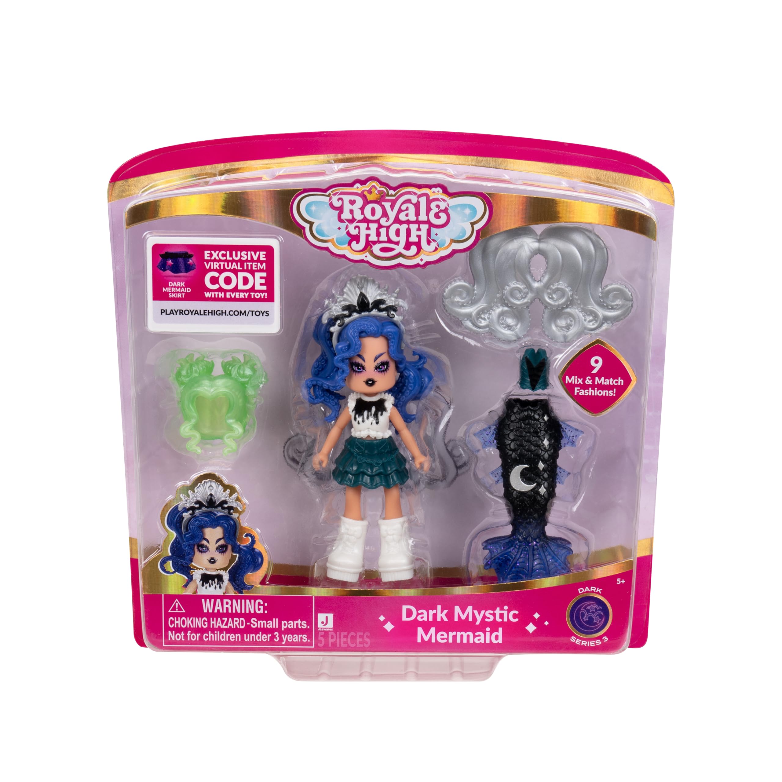 Royale High 3” Dark Mystic Mermaid Fashion Doll - 1 Figure with 9 Fashion Access